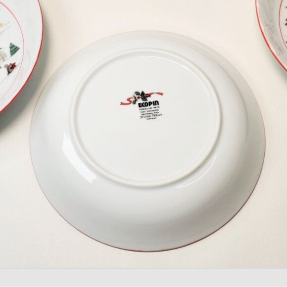 7 Kopin Christmas Salad/Dessert Bowls – 7.25" Holiday Dishes – Festive - Picture 7 of 7